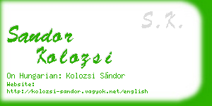 sandor kolozsi business card