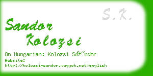 sandor kolozsi business card